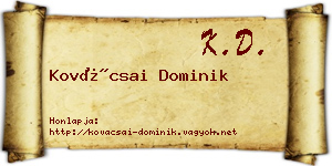 Kovácsai Dominik névjegykártya