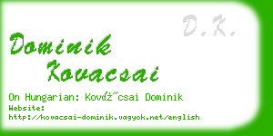 dominik kovacsai business card